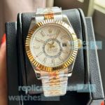 Copy Rolex Sky-Dweller Dual Time Zone Watches 42mm Two-Tone Jubilee Strap